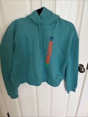 Women's Teal Crewneck Hoodie Sweatshirt - SF Marathon Graphic